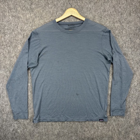 Patagonia Tops - Patagonia Capilene Cool Merino Long Sleeve Shirt Women's Medium Blue Gray Flaws